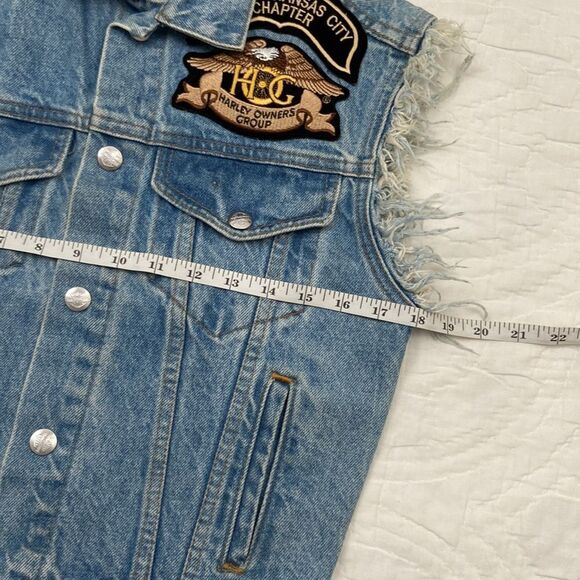Harley-Davidson Greater Kansas City Patch Jean Vest size Small - Picture 7 of 8